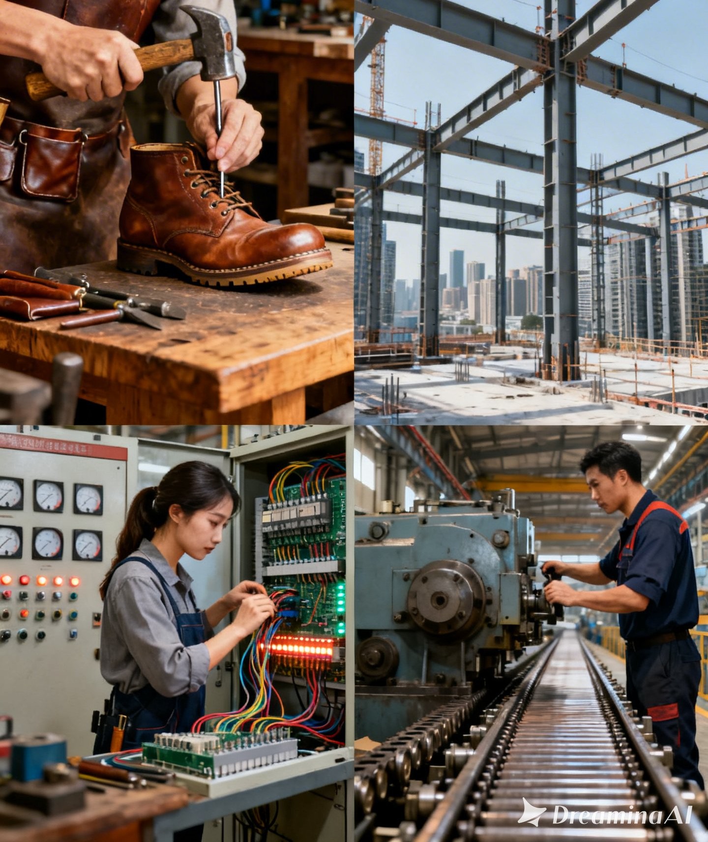 Kolase Pekerja Berbagai Sektor